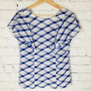 BANANA REPUBLIC Plaid Flutter Sleeve Blouse